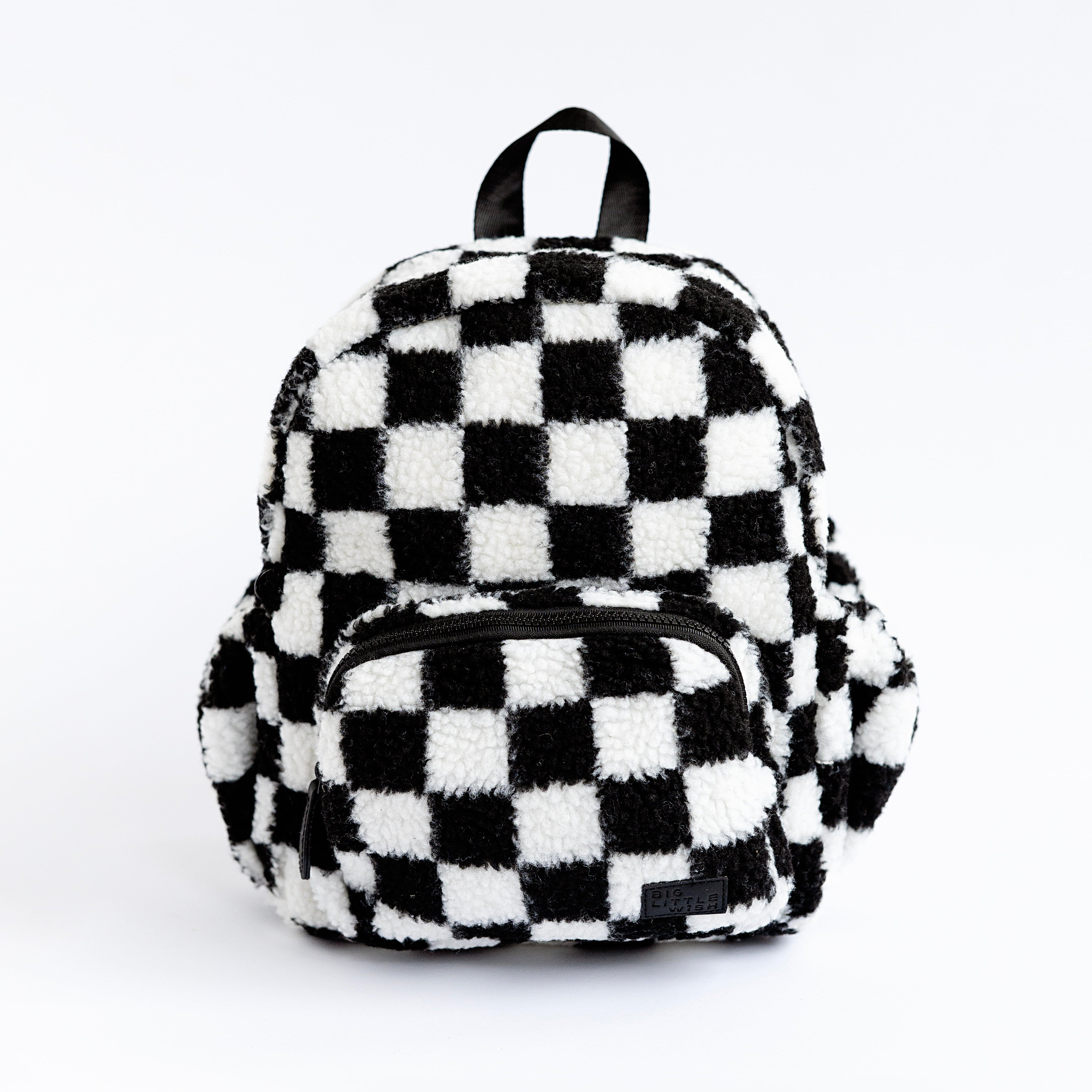 black and white striped mini backpack Black & White Sherpa Backpack