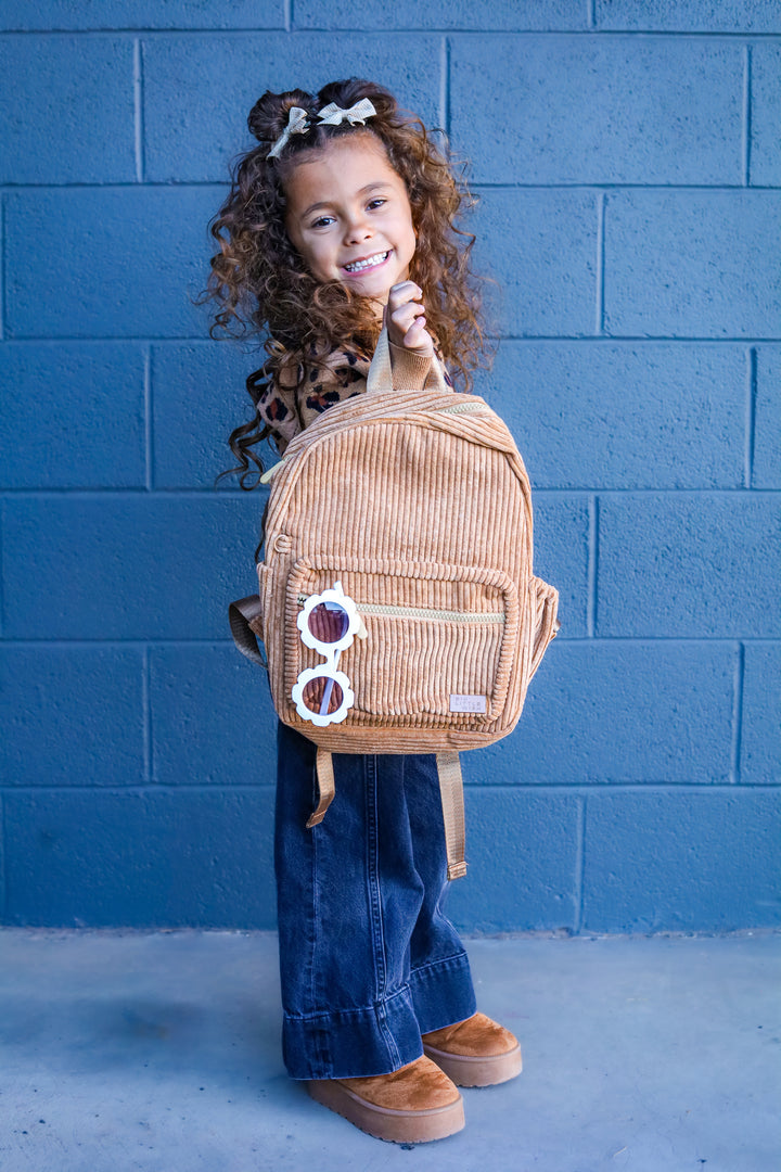 camle colored mini backpack Corduroy Backpack- Camel