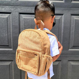 The Play Date Mini Corduroy Backpack- Camel